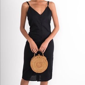 ♦️ Black dress with buttons